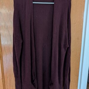 LOFT Deep Burgundy Cardigan Sweater